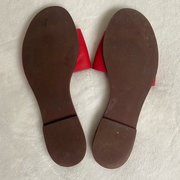 ❌SOLD ❌ Tory Burch red leather sandals/ slides size 8 US - Picture 6 of 11